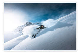 Poster Deep snow turns in the mountains - Lucas Tiefenthaler