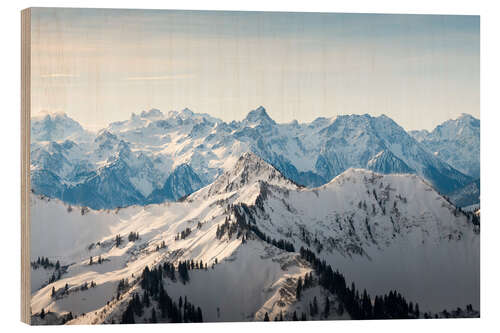 Wood print Mountain worlds in Vorarlberg