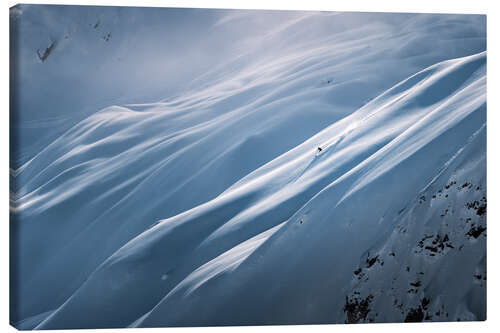 Canvas print Deep snow skiing in Lech-Zürs am Arlberg