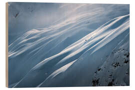 Wood print Deep snow skiing in Lech-Zürs am Arlberg - Lucas Tiefenthaler