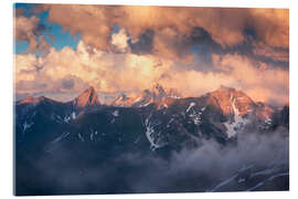 Akryylilasitaulu Sunset in the Alps - Arlberg - Lucas Tiefenthaler
