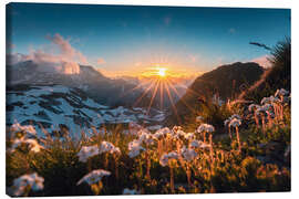 Canvas print Sunset at Madloch am Arlberg - Lucas Tiefenthaler