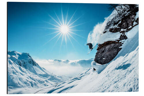 Aluminium print Skiers in action in Zürs am Arlberg