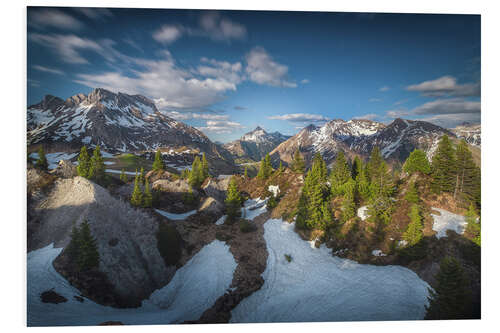 Foam board print Spring in Lech with a view of Biberkopf