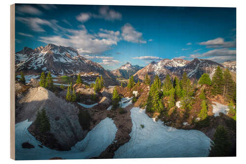Obraz na drewnie Spring in Lech with a view of Biberkopf