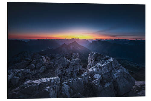 Tableau en aluminium Sunrise on the Mohnenfluh in Lech