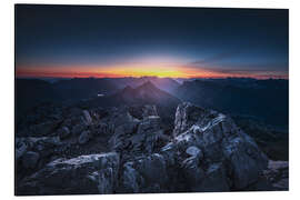 Tableau en aluminium Sunrise on the Mohnenfluh in Lech - Lucas Tiefenthaler