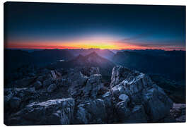 Canvas print Sunrise on the Mohnenfluh in Lech - Lucas Tiefenthaler