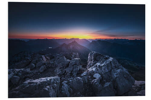 Foam board print Sunrise on the Mohnenfluh in Lech
