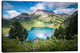 Canvas print Formarinsee with Rote Wand in summer - Lucas Tiefenthaler