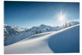 Acrylglasbild Gipslöcher mit Omeshorn im Winter in Lech - Lucas Tiefenthaler