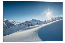 Tableau en aluminium Gipslöcher with Omeshorn in winter in Lech - Lucas Tiefenthaler