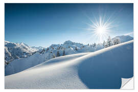 Wandsticker Gipslöcher mit Omeshorn im Winter in Lech