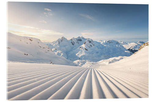 Acrylglasbild Skipiste in Zürs am Arlberg