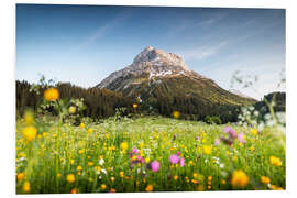 Hartschaumbild Omeshorn in Lech mit Blumen