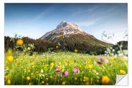 Wandsticker Omeshorn in Lech mit Blumen