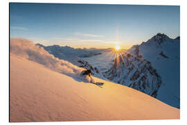 Tableau en aluminium Sunset skiing in Zürs am Arlberg - Lucas Tiefenthaler