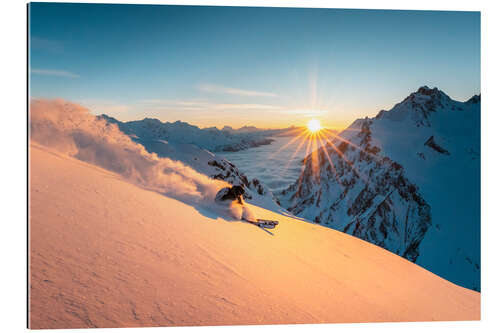Gallery print Sunset skiing in Zürs am Arlberg