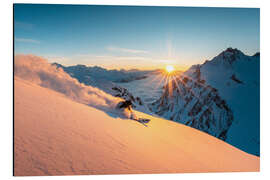 Magnettafel Sonnenuntergangskifahren in Zürs am Arlberg