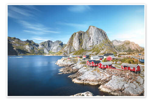 Poster Hamnoy Fischerdorf auf den Lofoten