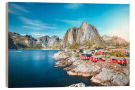 Wood print Hamnoy fishing village in Lofoten - Lucas Tiefenthaler