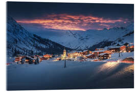 Acrylic print Train on the Arlberg during sunset - Lucas Tiefenthaler