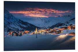 Alubild Zug am Arlberg während Sonnenuntergang - Lucas Tiefenthaler