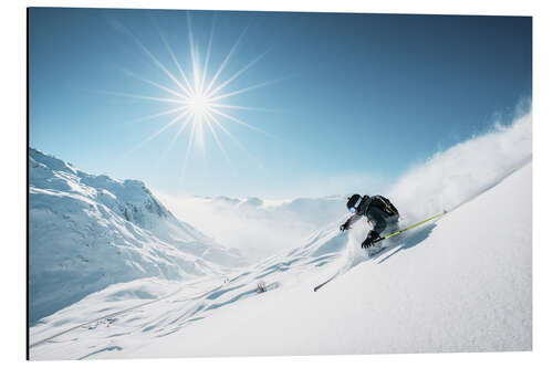 Tableau en aluminium Deep snow skiing in Lech-Zürs am Arlberg