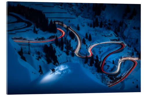 Acrylic print Ski picture with long exposure in Zürs