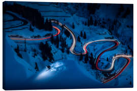Lienzo Ski picture with long exposure in Zürs - Lucas Tiefenthaler
