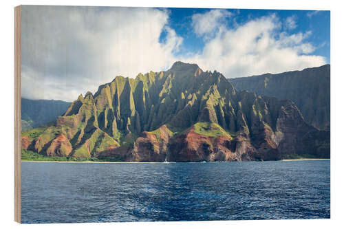 Wood print The Pali Coast in Hawaii