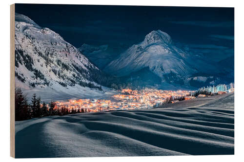 Wood print Lech at night