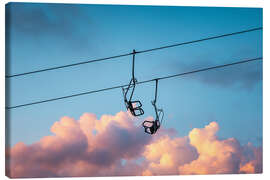 Canvas print Chairlift sunset clouds - Lucas Tiefenthaler