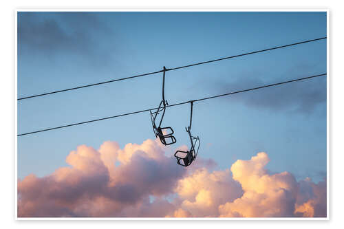 Poster Sessellift in den Wolken