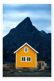 Wandbild Hütte am Fjord - Dave Derbis