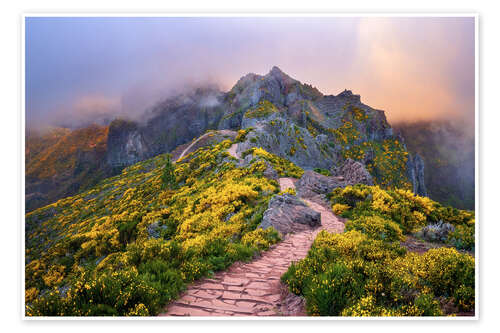 Poster Wanderweg auf Pico do Areeiro, Madeira
