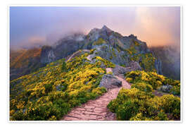 Wandbild Wanderweg auf Pico do Areeiro, Madeira - Dave Derbis