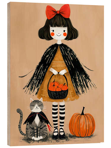 Holzbild Halloween-Party