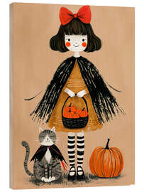 Holzbild Halloween-Party - nobelart