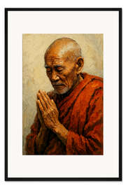 Gerahmter Kunstdruck Das stille Gebet des Mönchs