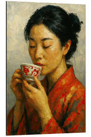 Aluminium print Kimono and tea - Natalie Bruns