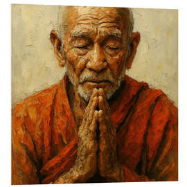 Hartschaumbild Augen geschlossen und Herz offen