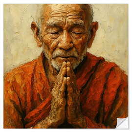 Wandsticker Augen geschlossen und Herz offen