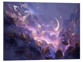 Alubild Mondnacht im Blattgold