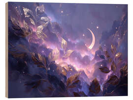 Cuadro de madera Moonlit night in gold leaf - Niphion