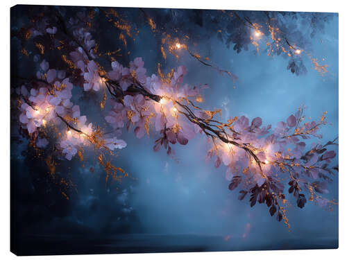 Canvas print Magical flower branch in the fog
