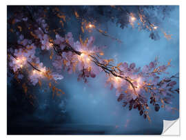 Wall sticker Magical flower branch in the fog - Niphion