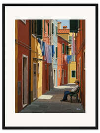 Gerahmter Kunstdruck Italien Gasse - Felipe Hora