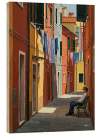 Holzbild Italien Gasse