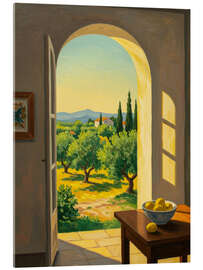 Tableau en verre acrylique Sunlight Over Olive Fields - Felipe Hora